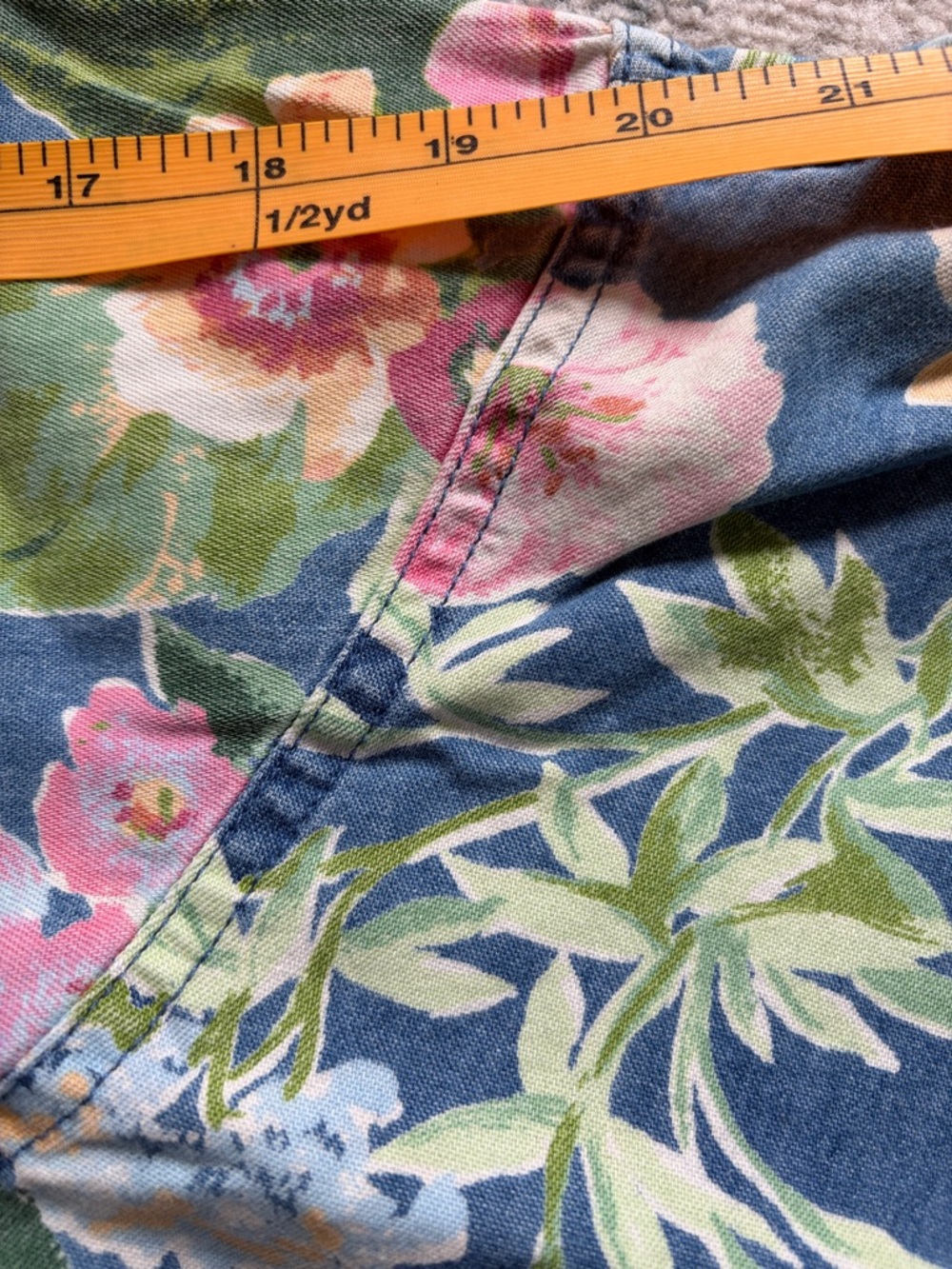 Vintage Denim Floral Women’s Shirt - Blue and Pink - Picture 9 of 11